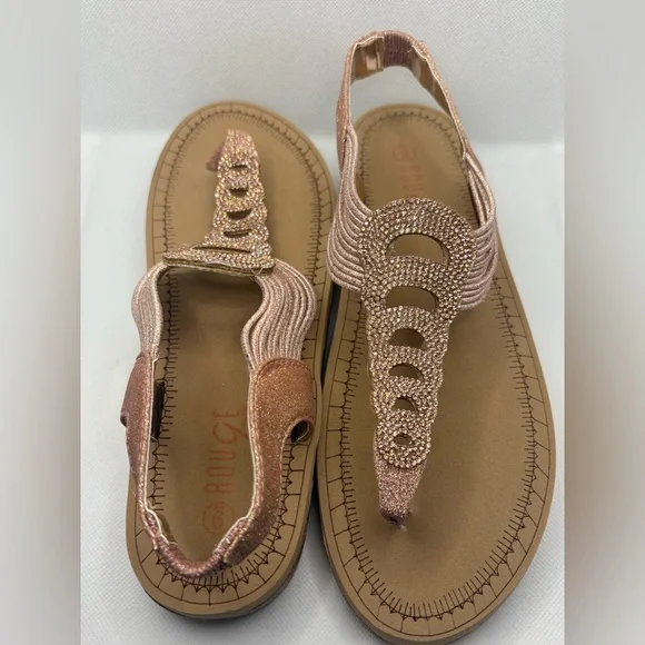 Rose Gold Glitter Sandals - Picture 6 of 9